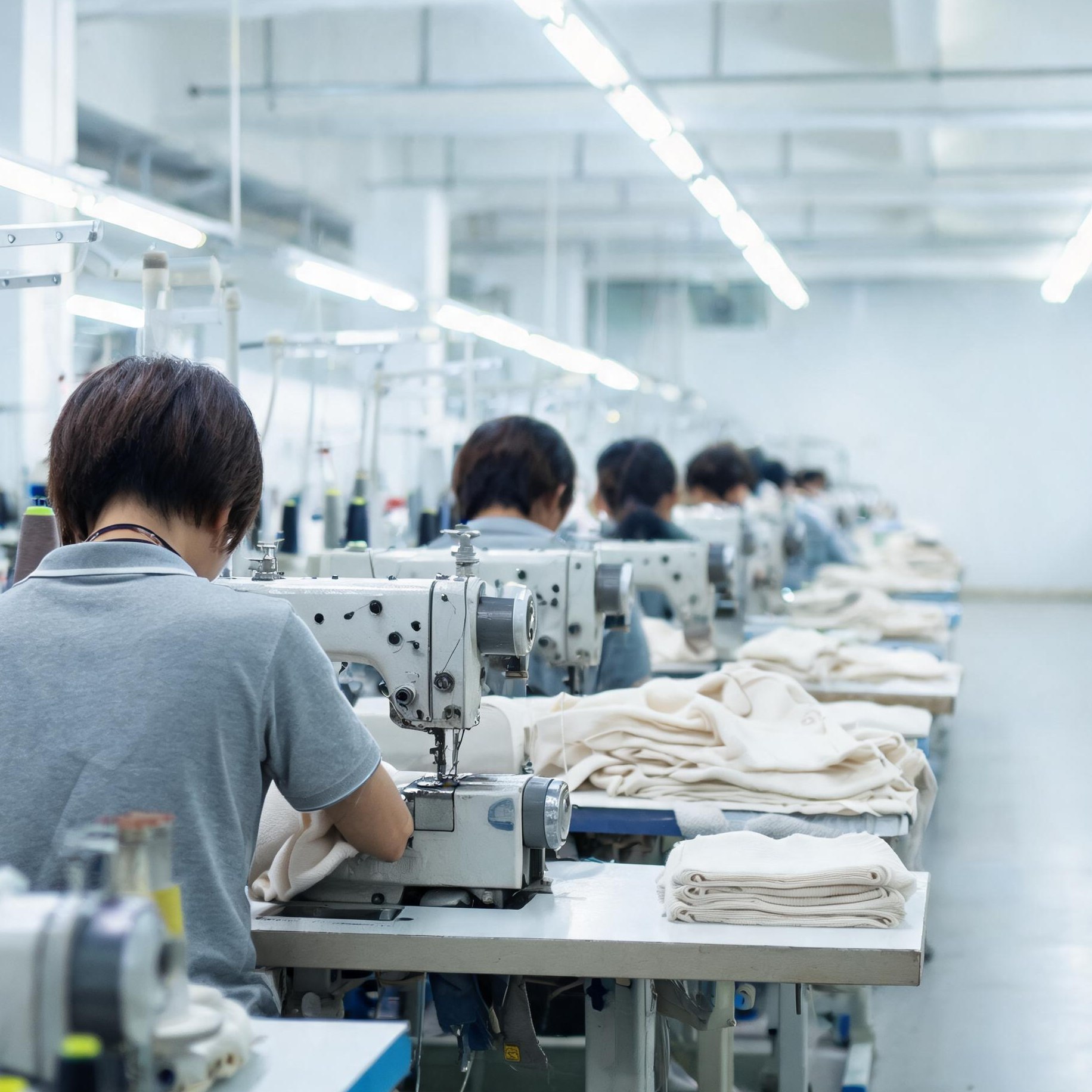 Polo shirt sewing production line